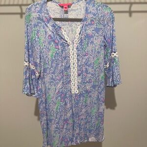 Lilly Pulitzer Blue and Green Mini Dress